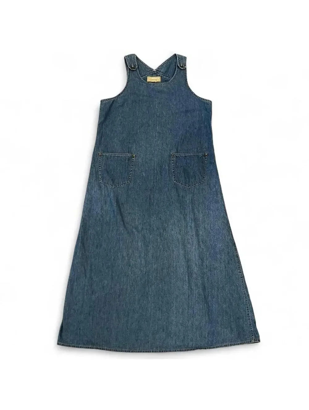 Vintage 90s Denim Jumper Maxi Dress - Picture 3 of 7